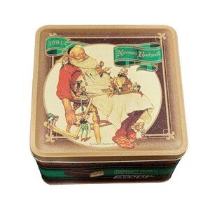 1994 Hallmark Norman Rockwell Santa Claus Christmas Snickers Collectible Tin